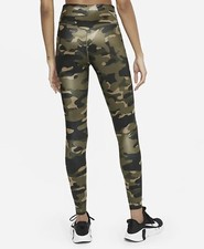 Nike One Dri-Fit Green Camo Running Pants Yoga Gym Workout Athleisure Leggings M
