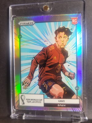 Gavi Manga 2022 Qatar World Cup #19 Prizm rookie card RC, Spain