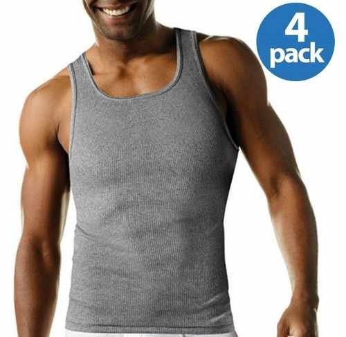Men's Hanes 4Pk Color A-shirt Tagless 