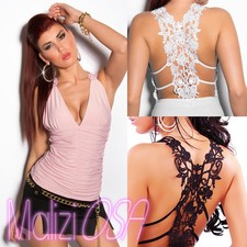 Pull Femme Dentelle Chemisier Dos Nu T-Shirt Chemisier