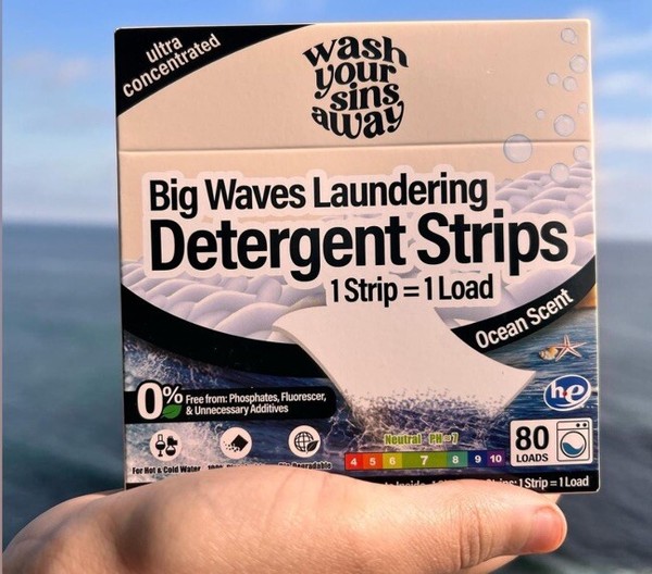 Big Waves Laundering Eco Friendly Sustainable Laundry Detergent Strips 80 Loads