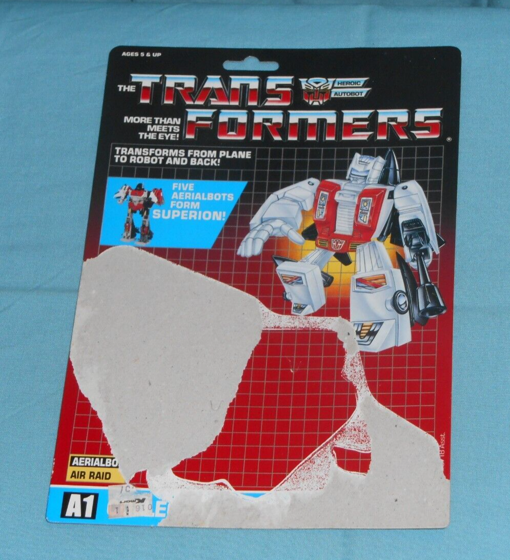 original G1 Transformers aerialbot AIR RAID ORIGINAL CARDBACK ONLY