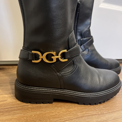 Guess Womens Jellio Black Block Heel Knee-High Boots 8.5 M - Picture 2 of 14