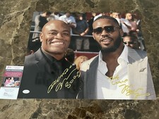 UFC Jon Bones Jones Signed Anderson Silva 16x20 Photo JSA COA Autographed MMA