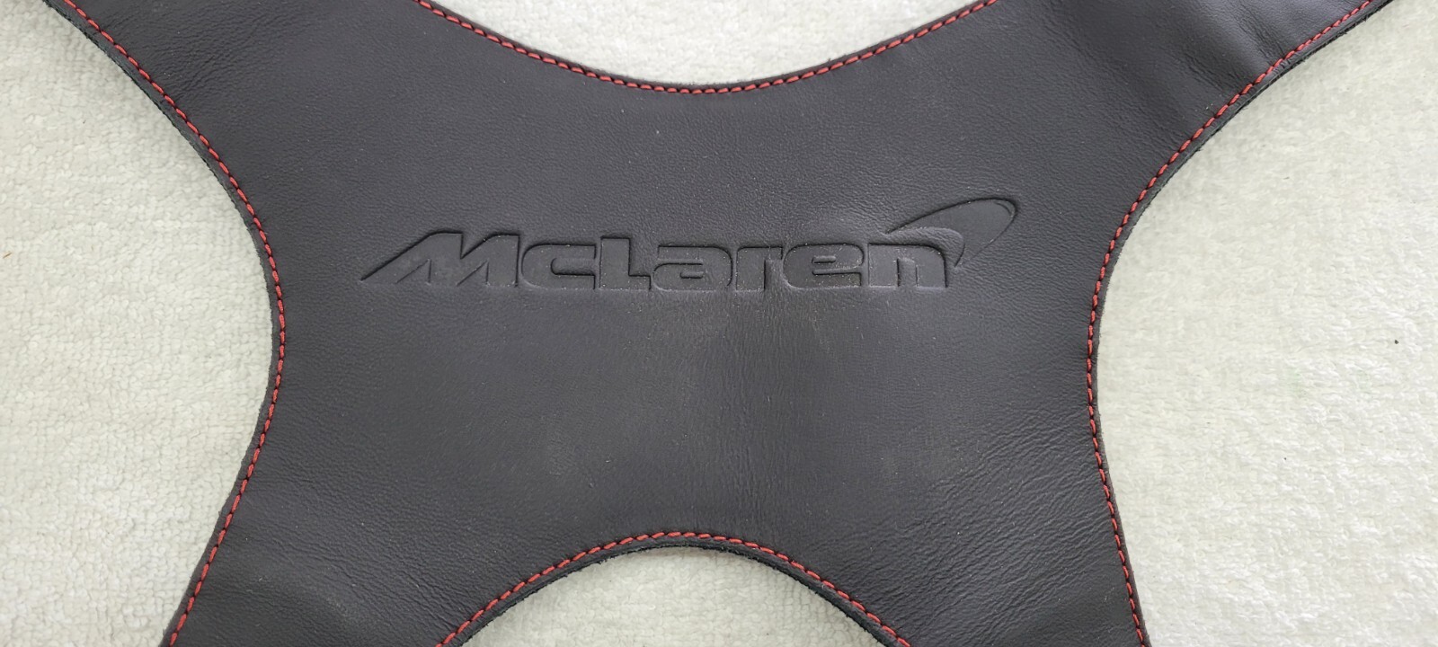 McLaren Luggage Retention Strap Assembly 14NB320CP LEATHER RED STITCHING 720S