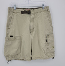 Vintage American Eagle Shorts Mens 32 Khaki Cargo Canvas Utility Pockets Y2K