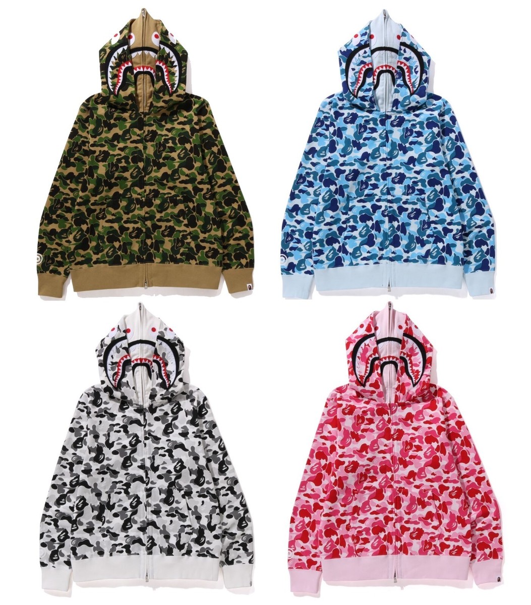 2023 AW A BATHNIG APE Men's ABC CAMO DOUBLE SHARK FULL ZIP 2023 AW A BATHNIG APE Men's ABC CAMO DOUBLE SHARK FULL ZIP