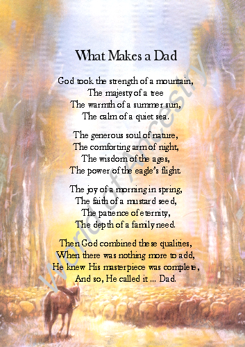 What Makes a Dad Father Stepfather - Personalised Verse Any Occasion Drover - Picture 1 of 1