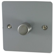 G&H FLG521 Flat Plate Light Grey 1 Gang 1 or 2 Way LED Dimmer Switch
