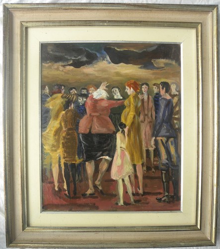 Gabriele MUCCHI (Torino 1899–Milano 2002) Donna che grida OLIO su tela cm 55x46 - Foto 10 di 12