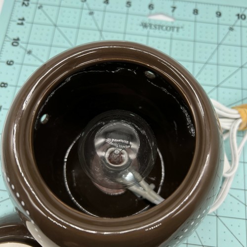 Scentsy Raised Polka Dot Mocha Brown Deluxe Wax Warmer Retired model P014 2009 - Picture 7 of 8