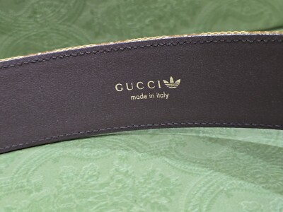 Gucci x Adidas Belt 85 34 GG Marmont Buckle Brown Leather Supreme