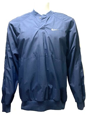 Nike Golf Long Sleeve Henley Blue Windbreaker Pullover Jacket