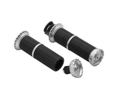 Kuryakyn 3588 Silver Riot Cast Aluminum Handlebar Grips 15-19 Indian