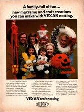 Vexar Craft Netting DuPont Original Vintage Print Ad 1977 A Family -ful of fun