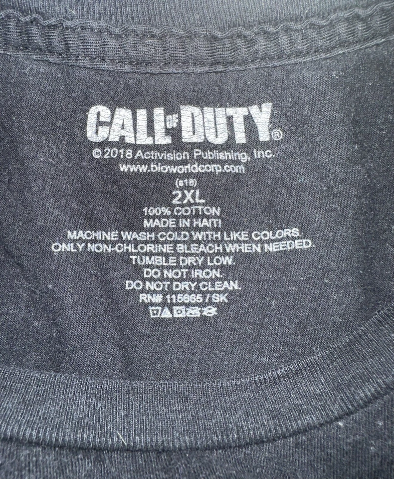 2018 Call Of Duty Black Ops 4 мужская футболка 2XL черная видеоигра редкая печать читать * - Изображение 3 из 4