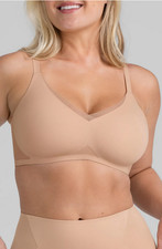  69 Honeylove CrossOver Wireless Bra, Sand, Size 36DDD  F  / G