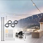 Yescom 200Ft Commercial Outdoor String Lights IP44 w/ 2PCS 10Ft Poles 59Ft Cable — photo 5