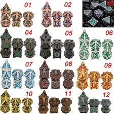 7pcs x Metal Polyhedral Dice Set For TRPG MTG...