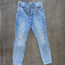 LC Lauren Conrad Women's High Rise Skinny Jeans Stretch 5-Pocket Light Wash 10