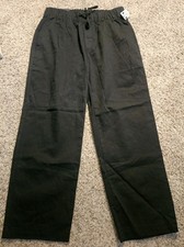 NWT Gap Easy Pants Women Extra Small P Black Straight Leg Mid Rise Elastic Waist