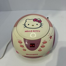 2014 Hello Kitty Stereo Boombox CD Player AM/FM Radio WORKS! Model KT2024A read!
