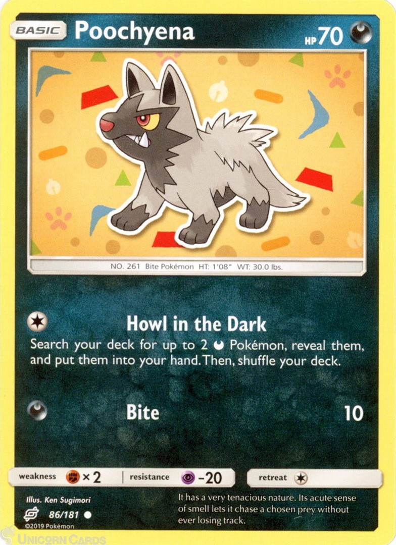 Poochyena 86/181 : Common Mint/Near Mint Pokemon Card : SM09: Team Up