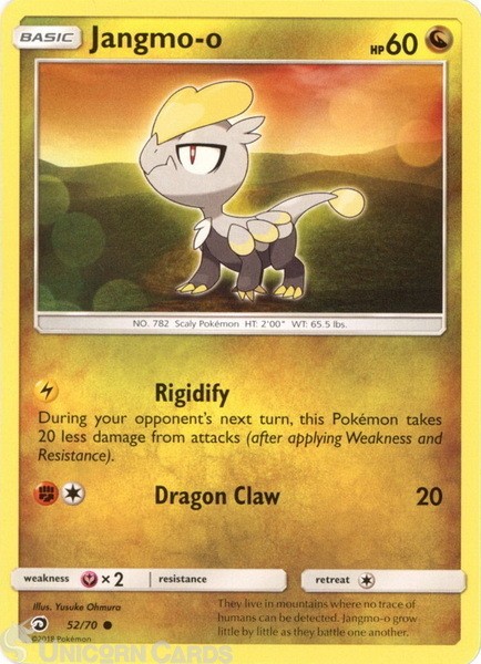 Jangmo-o 52/70 : Common Mint/Near Mint Pokemon Card : SM7.5: Dragon Majesty