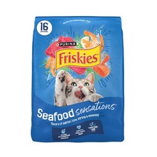 Friskies Dry Cat Food Seafood Sensations with Salmon, Tuna, and Shrimp 16 lb