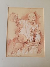 John Corvin British Artist Bardolph Henry V Shakespeare Original Drawing Sketch