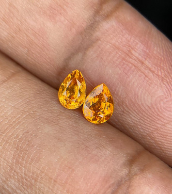 0.87cts 100% natural top quality fanta spessartite garnet pair loose gemstone