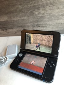 Nintendo 3DS XL Blue Console SPR-001 US Version TESTED Stylus Captain America