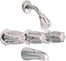 Stylish Chrome Tub and Shower Faucet with Elegant Handles - GIDDS-114135