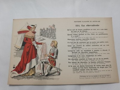 Blotter FLEMISH PROVERBS OF THE MIDDLE AGES N°114 CHIVALRY