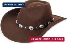 Eohak Womens Western Cowboy Hats Studded Pinched Western Cowgirl Hats Wide Brim