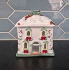 Vintage Pfaltzgraff Winter Berry Holiday Christmas Tea Light Candle House