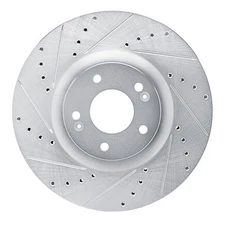 Dynamic Friction Company 631-21046L Brake Rotor   Drilled And Slotted   Silver