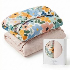 Muslin Crib Sheets for Girls Boys 2 Pieces, Soft and Breathable Sheets for St...