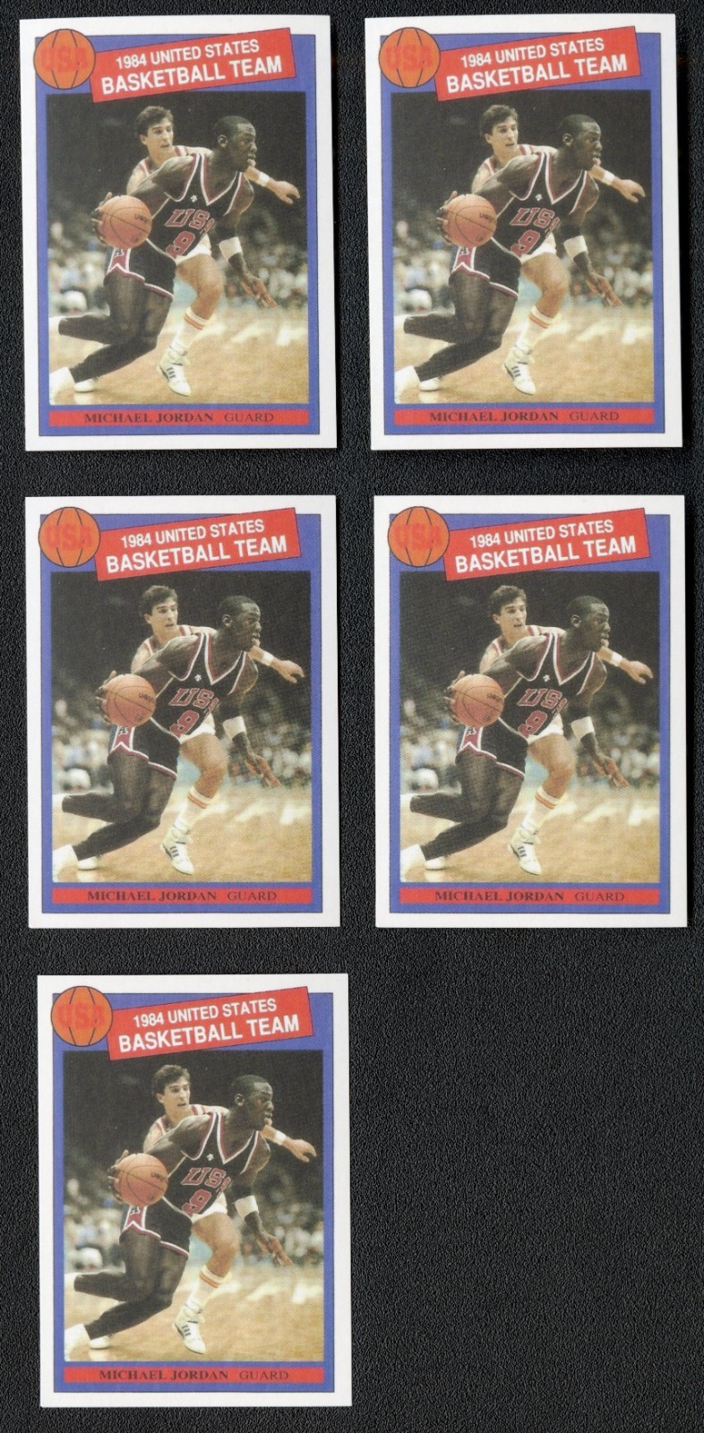 1984 United States Basketball Michael Jordan USA Olympic #2 Pink Back Lot of 5