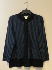 Exclusively Misook Classic Full Zip Jacket Size Large