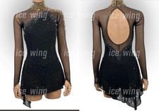 Ice Figure Skating Dress Rhythmic Gymnastics Twirling Competition black