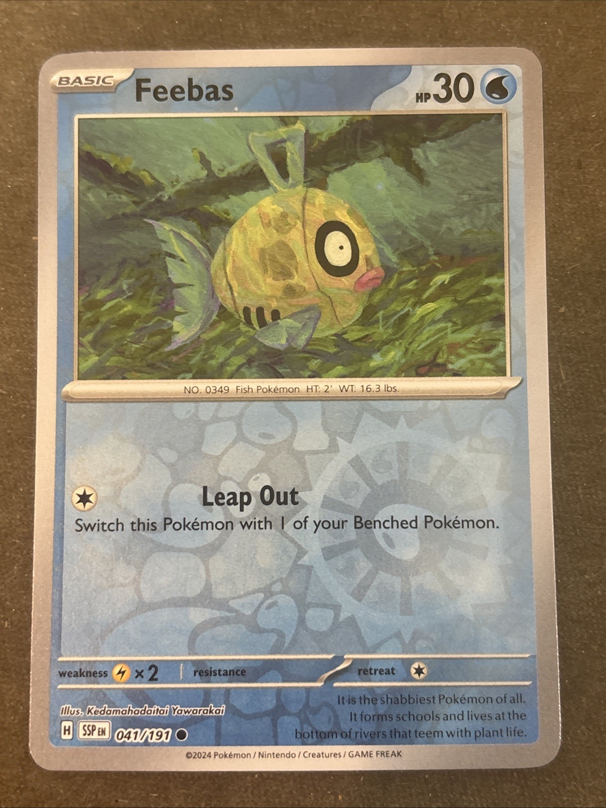 Feebas 041/191 Reverse Holo Scarlet & Violet Surging Sparks Pokemon Card NM