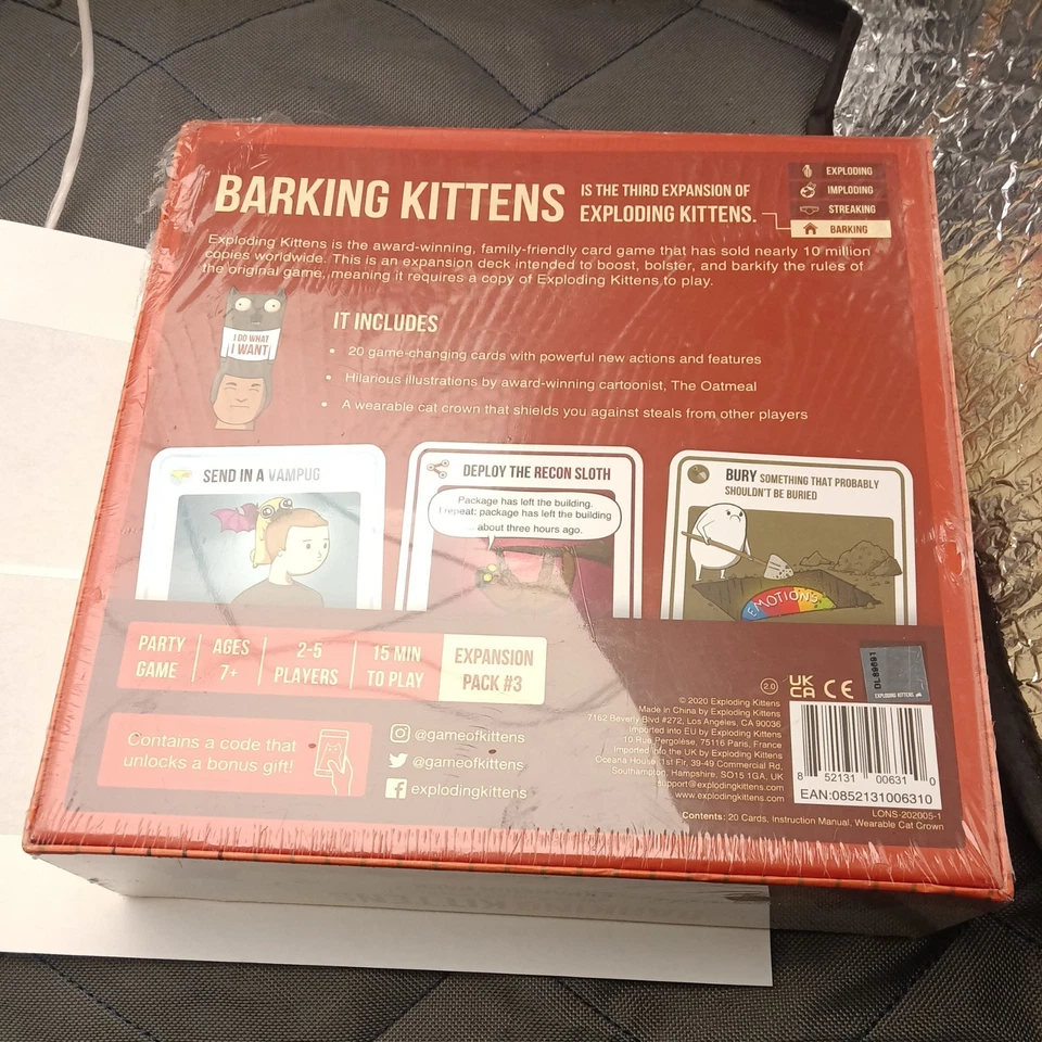 NUEVO Barking Kittens - Paquete de expansión Exploding Kittens - Incluye corona de gato Foto 2 de 2