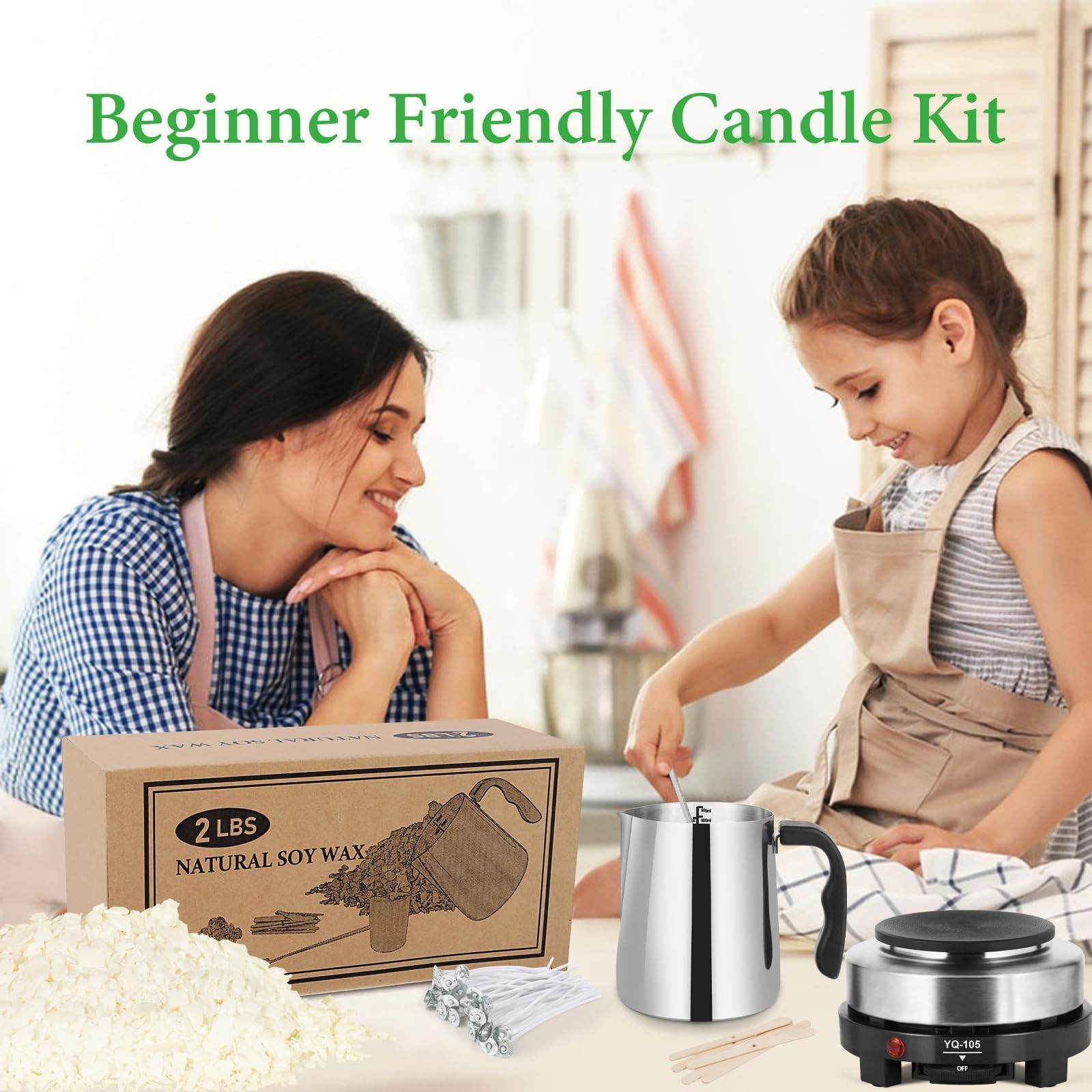 SAEUYVB Candle Making Kit with Wax Melter, Candle Wax for Candle Making - DIY...