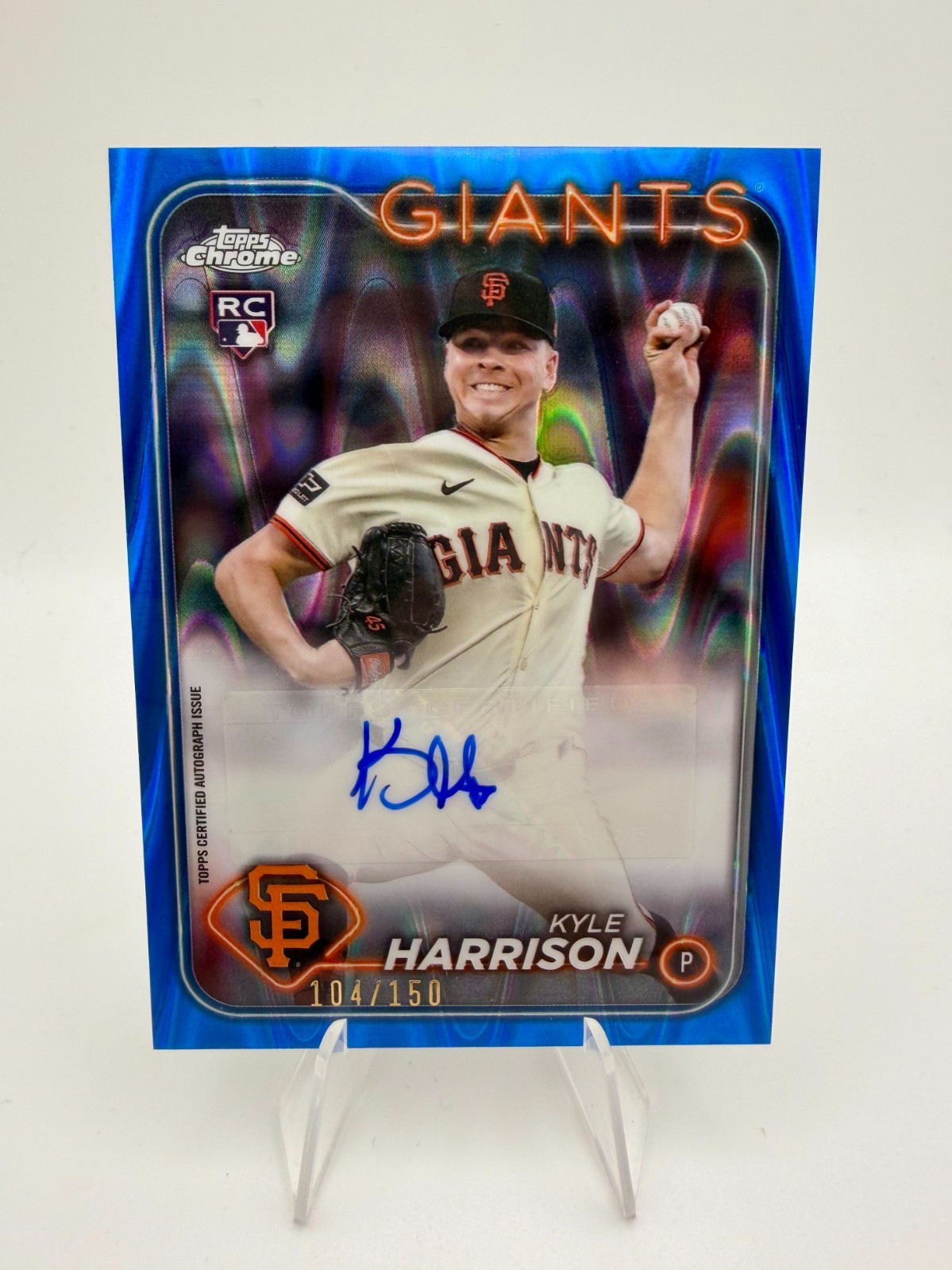 2024 Topps Chrome Update Series - Autographs Kyle Harrison #AC-KH Blue /150