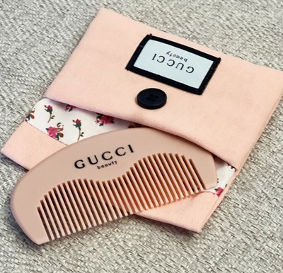 Gucci Pink Pocket Comb with Peach Canvas Pouch GUCCI Beauty Novelty Pink Comb AND Pouch Gift Set NIB Sealed  main image 4
