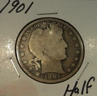 1901  Barber Silver Half Dollar