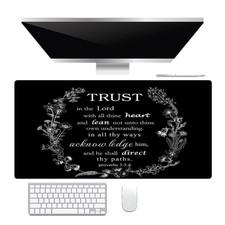 EOBTAIN Black and White Large Mouse Pad Bible Verse Keyboard Mat 31.5x15.7 In...
