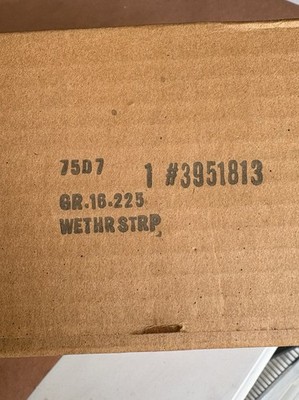 1967 - 1972 Chevrolet GMC C10 K10  NOS  3951813  Driver  Door  Weatherstrip  NIB