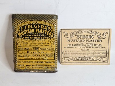 E. Fougera's Mustard Plasters Vintage Tin Can Brooklyn NY Advertising Pharmacy